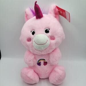 NEW Rainbow Heart Pink Unicorn Stuffed Animal - 12" Plush